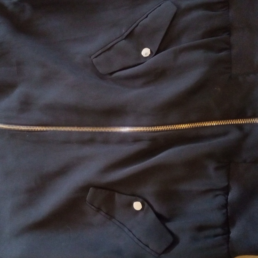 Zara Basic Collection Full Zip Black Jacket Whims… - image 2